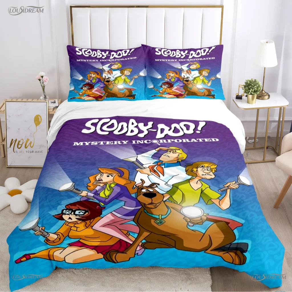 Cartoon Dog Doo Kawaii Duvet Cover Comforter Bedding set Soft Quilt Cover and Pillowcases for Teens 1 - Scooby Doo Shop