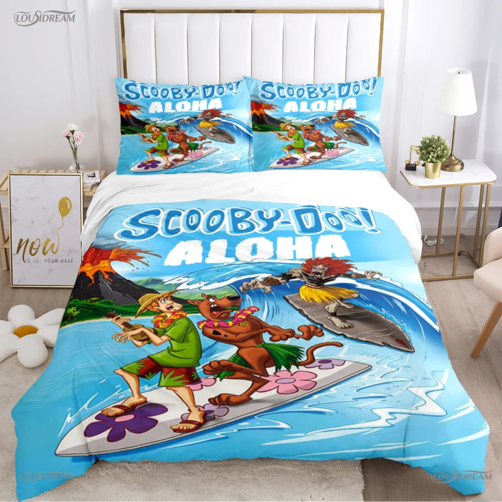 Cartoon Dog Doo Kawaii Duvet Cover Comforter Bedding set Soft Quilt Cover and Pillowcases for Teens - Scooby Doo Shop