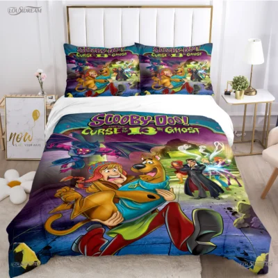 Cartoon Dog Doo Kawaii Duvet Cover Comforter Bedding set Soft Quilt Cover and Pillowcases for Teens 12 - Scooby Doo Shop