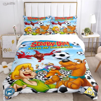 Cartoon Dog Doo Kawaii Duvet Cover Comforter Bedding set Soft Quilt Cover and Pillowcases for Teens 13 - Scooby Doo Shop