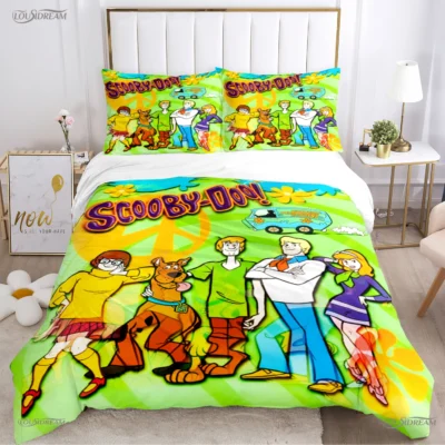 Cartoon Dog Doo Kawaii Duvet Cover Comforter Bedding set Soft Quilt Cover and Pillowcases for Teens 14 - Scooby Doo Shop