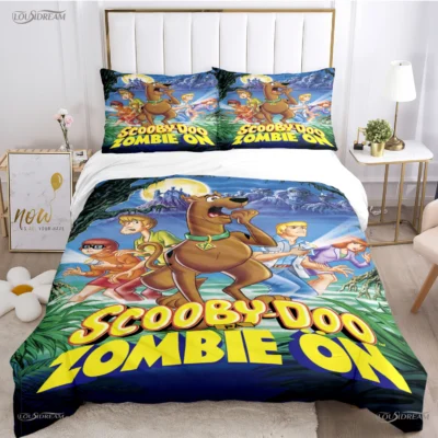 Cartoon Dog Doo Kawaii Duvet Cover Comforter Bedding set Soft Quilt Cover and Pillowcases for Teens 17 - Scooby Doo Shop