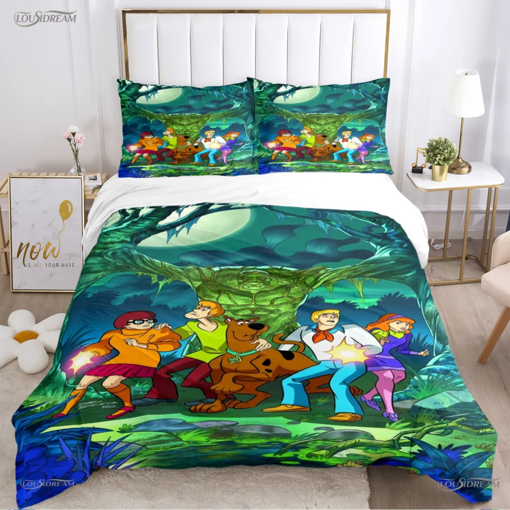 Cartoon Dog Doo Kawaii Duvet Cover Comforter Bedding set Soft Quilt Cover and Pillowcases for Teens 19 - Scooby Doo Shop