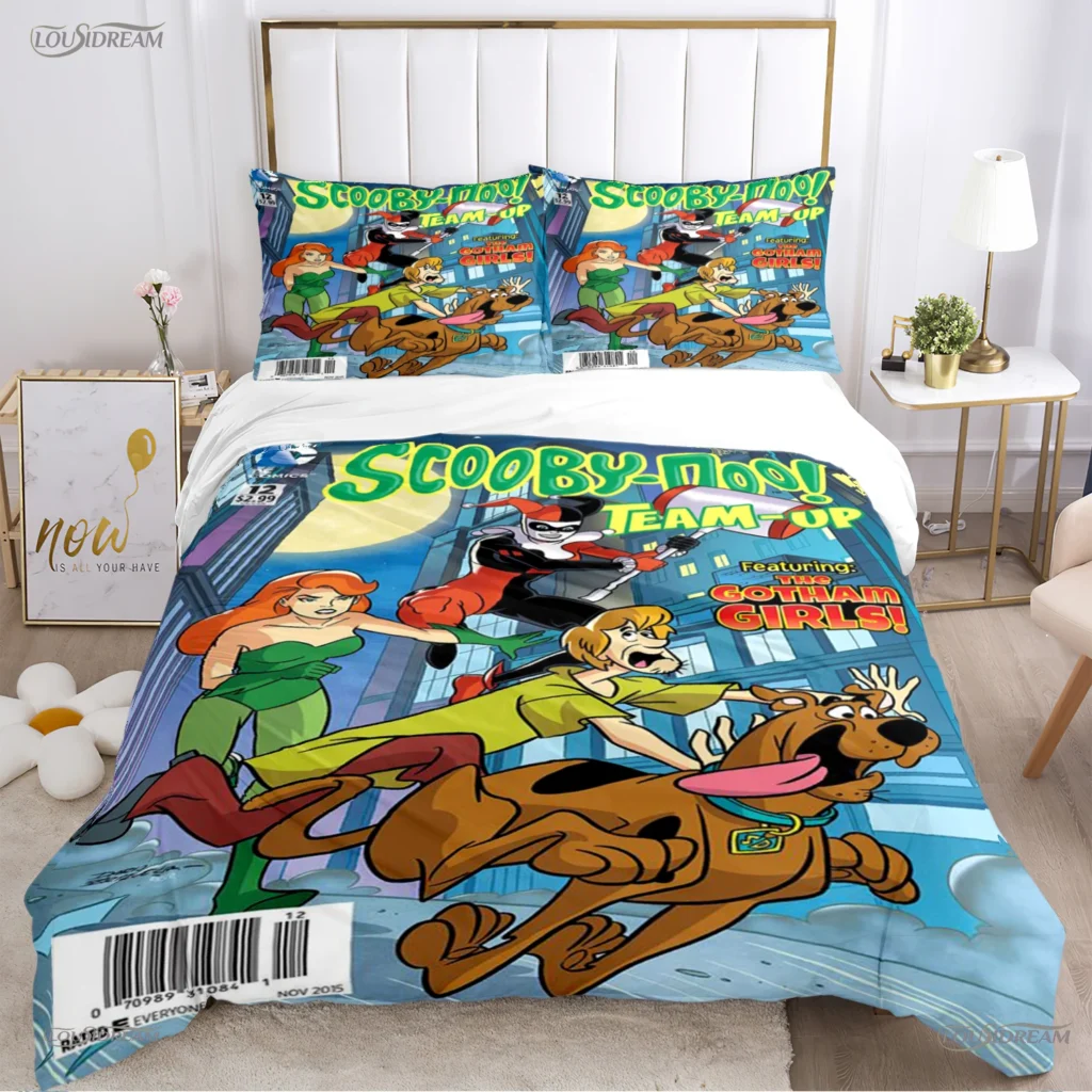 Cartoon Dog Doo Kawaii Duvet Cover Comforter Bedding set Soft Quilt Cover and Pillowcases for Teens 3 - Scooby Doo Shop