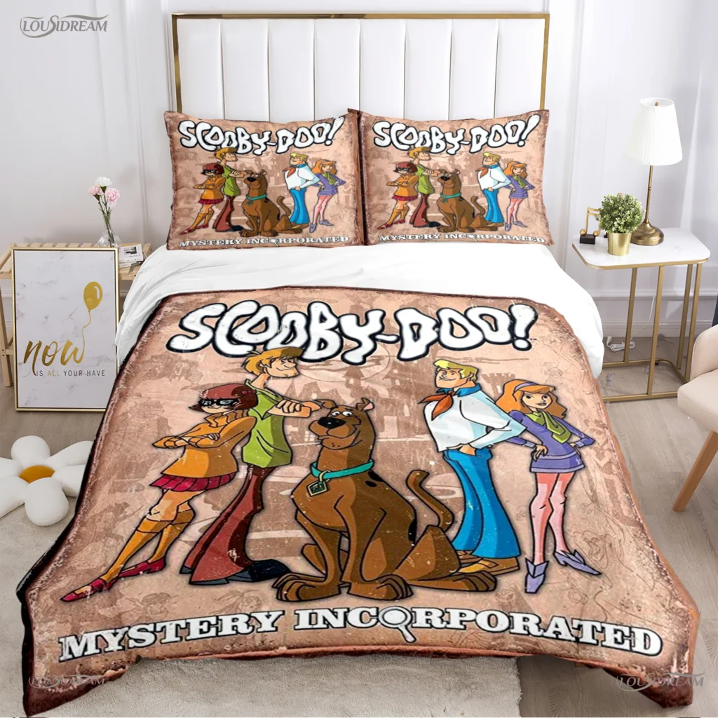 Cartoon Dog Doo Kawaii Duvet Cover Comforter Bedding set Soft Quilt Cover and Pillowcases for Teens 4 - Scooby Doo Shop
