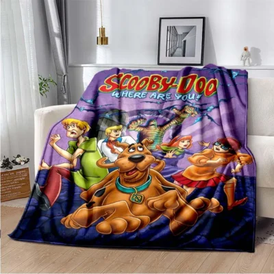 SScoobyy Four Seasons Blanket Sofa Cover Travel Bed Plush Blanket Lightweight Flannel Blanket Blankets for Beds 22 - Scooby Doo Shop